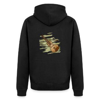 Violin - Unisex Premium Organic Zip Hoodie - black - Back - Nico (187cm)