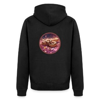 Schlange in Glitzer - Unisex Premium Bio Zip Hoodie - Schwarz - Hinten - Nico (187cm)