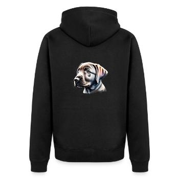 Labrador Propriétaire Chiot Labrador Retriever - Veste à capuche bio Premium Unisexe - noir - Dos - Nico (187cm)