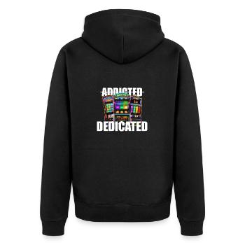 Gambling Casino Funny Gambling Gift Dedicated - Unisex Premium Organic Zip Hoodie - black - Back - Nico (187cm)