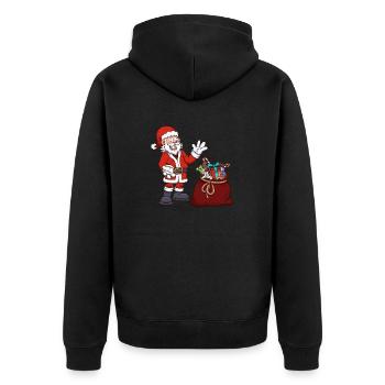 Père Noël avec sac de cadeaux - Veste à capuche bio Premium Unisexe - noir - Dos - Nico (187cm)