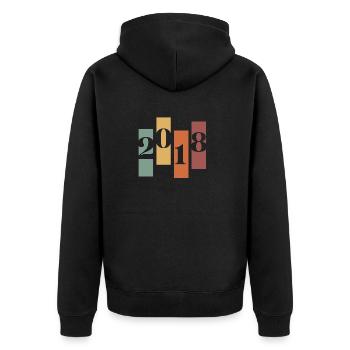 2018 Vintage Retro - Unisex Premium Organic Zip Hoodie - black - Back - Nico (187cm)