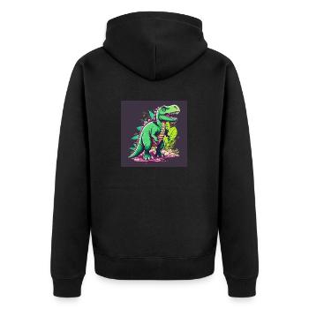 T-Rex en colère - Veste à capuche bio Premium Unisexe - noir - Dos - Nico (187cm)