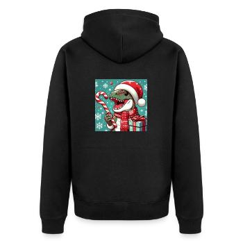 Dinosaure de Noël - Veste à capuche bio Premium Unisexe - noir - Dos - Nico (187cm)