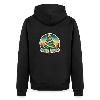 Christmas Tree Drawing Christmas - Unisex Premium Organic Zip Hoodie - black - Back - Nico (187cm)