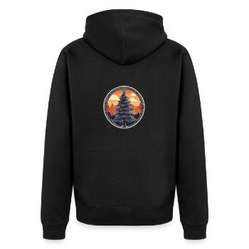 Christmas Tree Drawing Christmas - Unisex Premium Organic Zip Hoodie - black - Back - Nico (187cm)