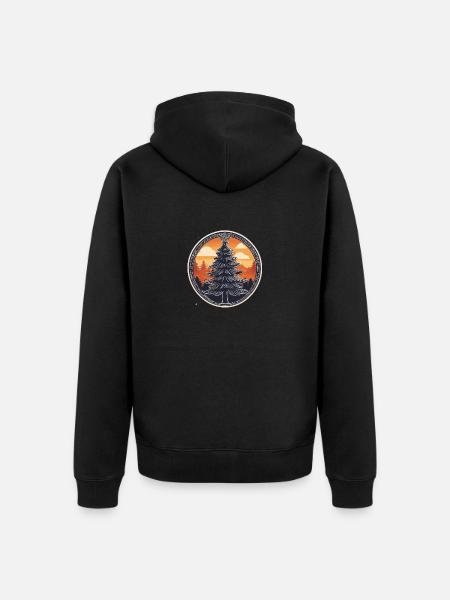 Christmas Tree Drawing Christmas - Unisex Premium Organic Zip Hoodie - black