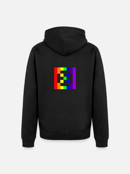 10X10 Grid 08 - Unisex Premium Organic Zip Hoodie - black