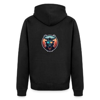 Dessin de Noël Krampus - Veste à capuche bio Premium Unisexe - noir - Dos - Nico (187cm)
