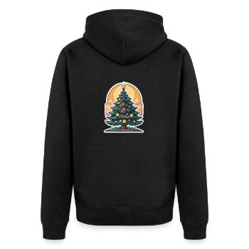 Christmas Tree Christmas Drawing - Unisex Premium Organic Zip Hoodie - black - Back - Nico (187cm)