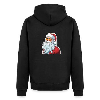 Weihnachtsmann Weihnachten Zeichnung - Unisex Premium Bio Zip Hoodie - Schwarz - Hinten - Nico (187cm)