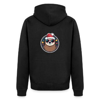 Sloth Christmas Drawing - Unisex Premium Organic Zip Hoodie - black - Back - Nico (187cm)