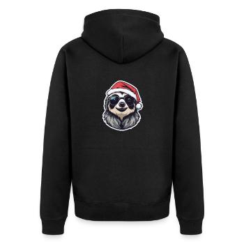 Sloth Christmas Drawing - Unisex Premium Organic Zip Hoodie - black - Back - Nico (187cm)