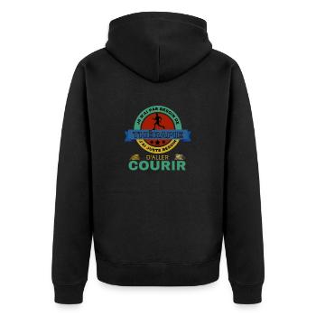 COURIR Therapie - Veste à capuche bio Premium Unisexe - noir - Dos - Nico (187cm)