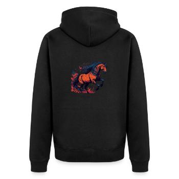 Cheval dans le style de l’anime menga - Veste à capuche bio Premium Unisexe - noir - Dos - Nico (187cm)