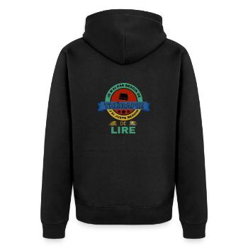 LIRE livre - Veste à capuche bio Premium Unisexe - noir - Dos - Nico (187cm)