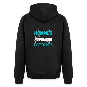 Les hommes nes en Novembre exceptionnels - Veste à capuche bio Premium Unisexe - noir - Dos - Nico (187cm)