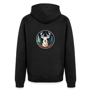 Reindeer Christmas Drawing - Unisex Premium Organic Zip Hoodie - black - Back - Nico (187cm)