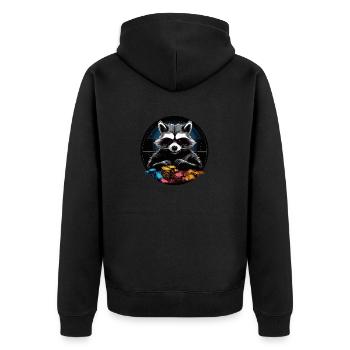 Raton laveur Poker ALL IN - Veste à capuche bio Premium Unisexe - noir - Dos - Nico (187cm)