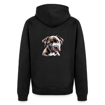 Staffordshire Bull Terrier Chiens Chiens Propriétaires de chiens - Veste à capuche bio Premium Unisexe - noir - Dos - Nico (187cm)