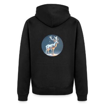 Rennes Low Poly Noël - Veste à capuche bio Premium Unisexe - noir - Dos - Nico (187cm)