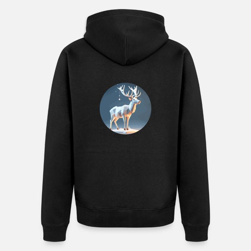 Rennes Low Poly Noël - Veste à capuche bio Premium Unisexe - noir