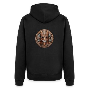 tiki beach - statue polynèsie - Veste à capuche bio Premium Unisexe - noir - Dos - Nico (187cm)