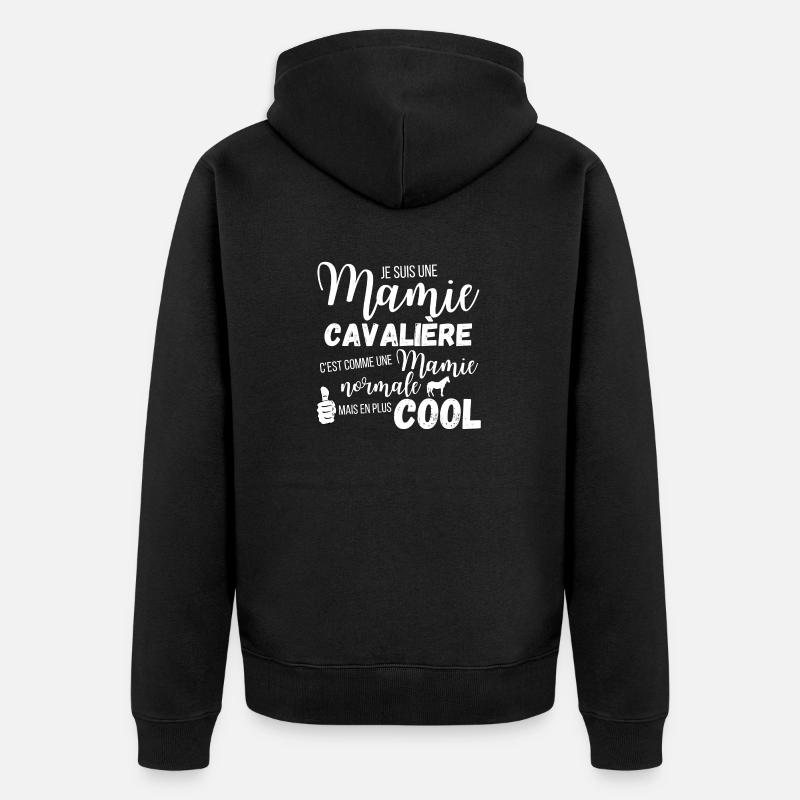 Mamie cavaliere - Veste à capuche bio Premium Unisexe - noir