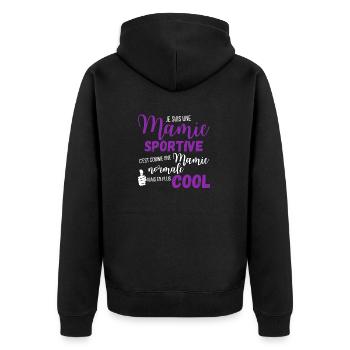 Mamie suportive - Veste à capuche bio Premium Unisexe - noir - Dos - Nico (187cm)