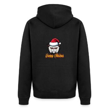 Christmas Katze - Unisex Premium Bio Zip Hoodie - Schwarz - Hinten - Nico (187cm)