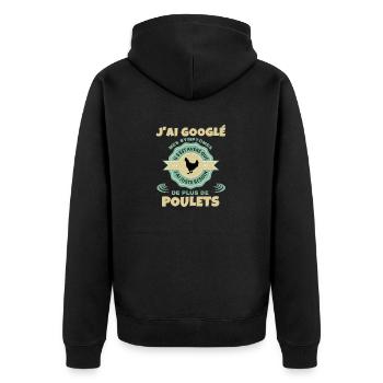 Poulet - Veste à capuche bio Premium Unisexe - noir - Dos - Nico (187cm)