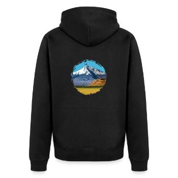ARARAT - Unisex Premium Bio Zip Hoodie - Schwarz - Hinten - Nico (187cm)