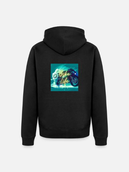 Bike 2 - Unisex Premium Organic Zip Hoodie - black