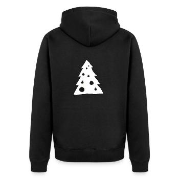Weihnachtsbaum - Unisex Premium Bio Zip Hoodie - Schwarz - Hinten - Nico (187cm)