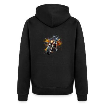 Flair de moto pour les motards avec style de vie chemise - Veste à capuche bio Premium Unisexe - noir - Dos - Nico (187cm)