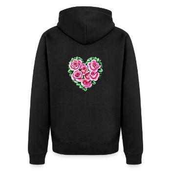 Muttertag Liebe Valentinstag Hochzeit Verlobung - Unisex Premium Bio Zip Hoodie - Schwarz - Hinten - Nico (187cm)