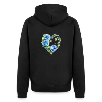 Saint-Valentin mariage fête des mères fiançailles d’amour - Veste à capuche bio Premium Unisexe - noir - Dos - Nico (187cm)