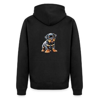 Rottweiler Chien Rottweiler Chiot Chiens Chien Chiot - Veste à capuche bio Premium Unisexe - noir - Dos - Nico (187cm)