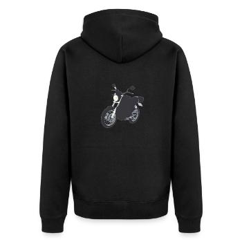 Motorcycle Fan Motorcycle Motorcyclist Motorcross - Unisex Premium Organic Zip Hoodie - black - Back - Nico (187cm)