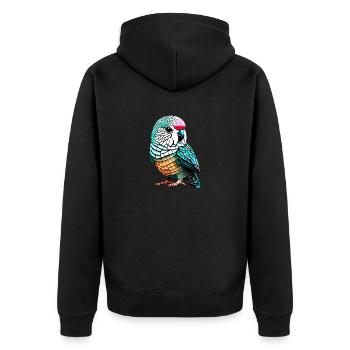 Perruche Oiseau Calopsitte Propriétaire d’oiseau - Veste à capuche bio Premium Unisexe - noir - Dos - Nico (187cm)