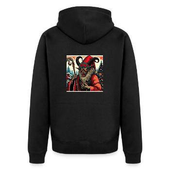 Krampus Santa - Unisex Premium Organic Zip Hoodie - black - Back - Nico (187cm)