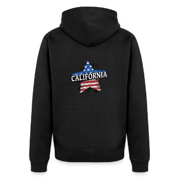 Californie - États-Unis - États-Unis d’Amérique - Veste à capuche bio Premium Unisexe - noir - Dos - Nico (187cm)