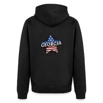 Géorgie - États-Unis - États-Unis d’Amérique - Amérique - Veste à capuche bio Premium Unisexe - noir - Dos - Nico (187cm)