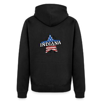 Indiana - États-Unis - États-Unis d’Amérique - Amérique - Veste à capuche bio Premium Unisexe - noir - Dos - Nico (187cm)