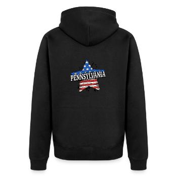 Pennsylvanie - États-Unis - États-Unis d’Amérique - Veste à capuche bio Premium Unisexe - noir - Dos - Nico (187cm)