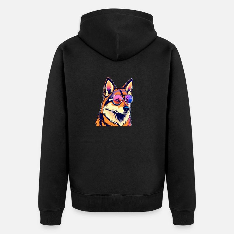 Deutscher Schäferhund Illustration - Unisex Premium Bio Zip Hoodie - Schwarz