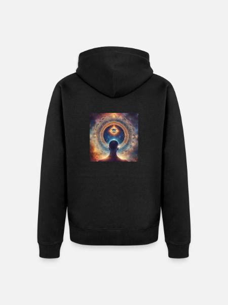 Spirituality - Unisex Premium Organic Zip Hoodie - black