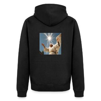 Spiritualité Ésotérisme Dicton - Veste à capuche bio Premium Unisexe - noir - Dos - Nico (187cm)