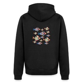 Poissons - Veste à capuche bio Premium Unisexe - noir - Dos - Nico (187cm)