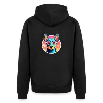 Doberman Dog Drawing - Unisex Premium Organic Zip Hoodie - black - Back - Nico (187cm)